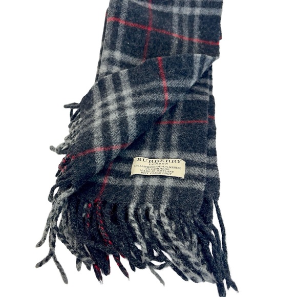 Burberry Black, Gray & Red Scarf! - Picture 3 of 11